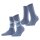 Burlington Ladies Socks Everyday Mix 2er Pack - Rhomb and Uni, One Size, 36-41 blue