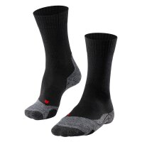 FALKE Damen Socken - Trekking Socken TK 2, Ergonomic, Merinowoll-Mix Schwarz 37-38