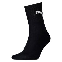 PUMA Unisex Sportsocken, 3 Paar - Short Crew Socks, Tennissocken, einfarbig Schwarz 43-46