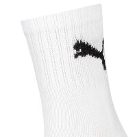 PUMA Unisex Sportsocken, 3 Paar - Short Crew Socks, Tennissocken, einfarbig Weiß 39-42