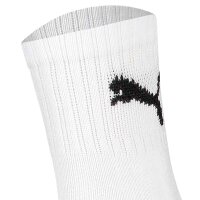 PUMA Unisex Sportsocken, 3 Paar - Short Crew Socks, Tennissocken, einfarbig Weiß 35-38