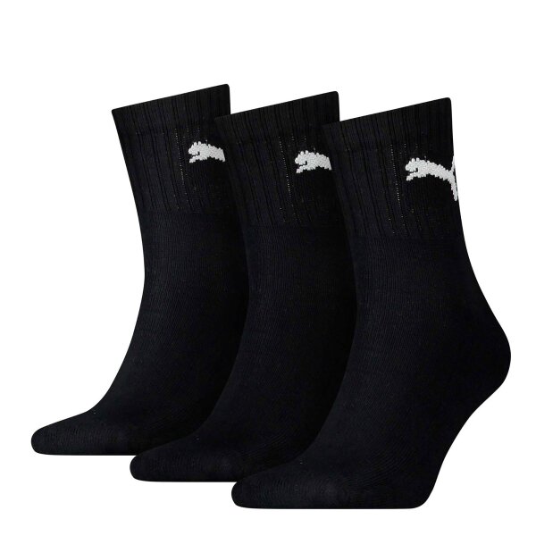 PUMA Unisex Sport Socks, 3 Pairs - Short Crew Socks, Tennis Socks, plain Black 35-38 (UK 2.5-5)
