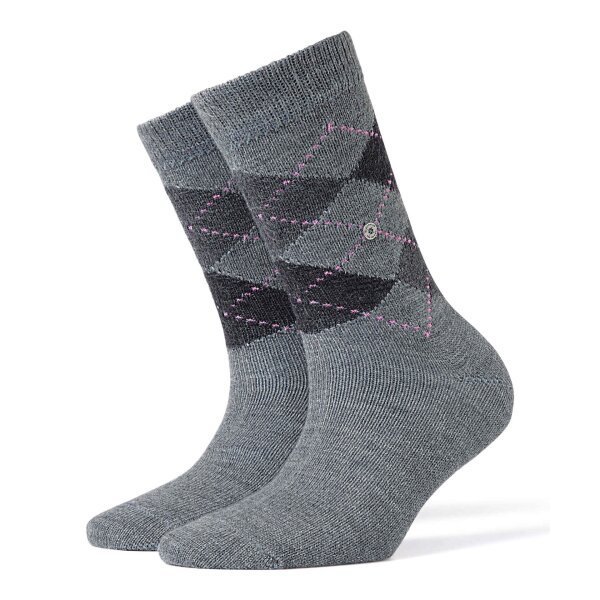 Burlington Ladies Socks WHITBY - Short stocking, diamond pattern, onesize, 36-41 Light grey