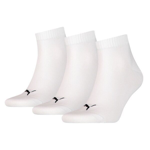 PUMA Unisex Socks, Pack of 3 - Quarter, Sneaker White 39-42