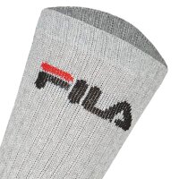 FILA Unisex Socken 3 Paar - Tennissocken, Crew Socks, Frottee, Sport, Logo 35-46 Grau 43-46 (9-11 UK)