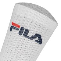FILA Unisex socks 3 pairs - tennis socks, crew socks, terry, sport, logo 35-46 Weiß 39-42 (6-8 UK)