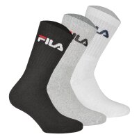 FILA Unisex socks 3 pairs - tennis socks, crew socks, terry, sport, logo 35-46 Classic Mix (Schwarz; Weiß; Grau) 35-38 (3-5 UK)