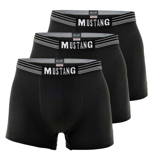 MUSTANG mens boxer shorts, 3-pack - retro shorts, pants, true denim Black L (Large)