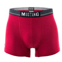MUSTANG Herren Boxershorts, 3er Pack - Retroshorts, Pants, True Denim Blau/Graumel./Rot S (Gr. Small)