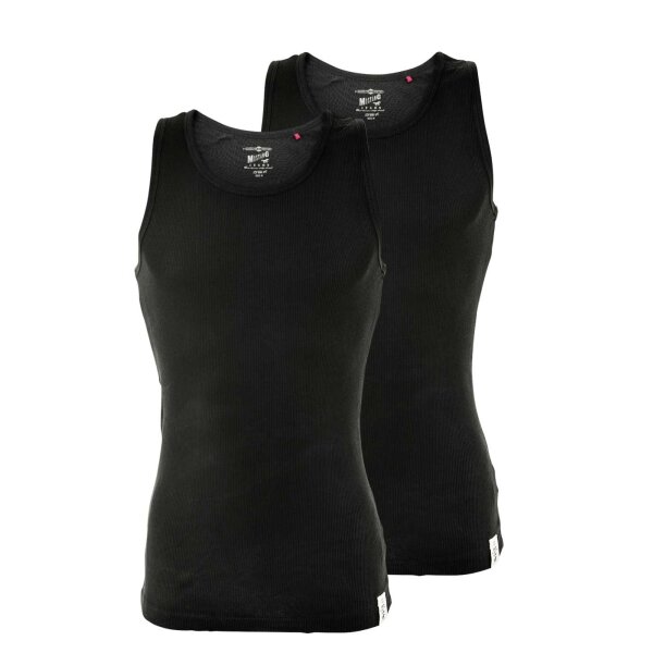 MUSTANG Herren Unterhemd, 2er Pack - Tanktop, Doppelripp, True Denim Schwarz M (Gr. Medium)