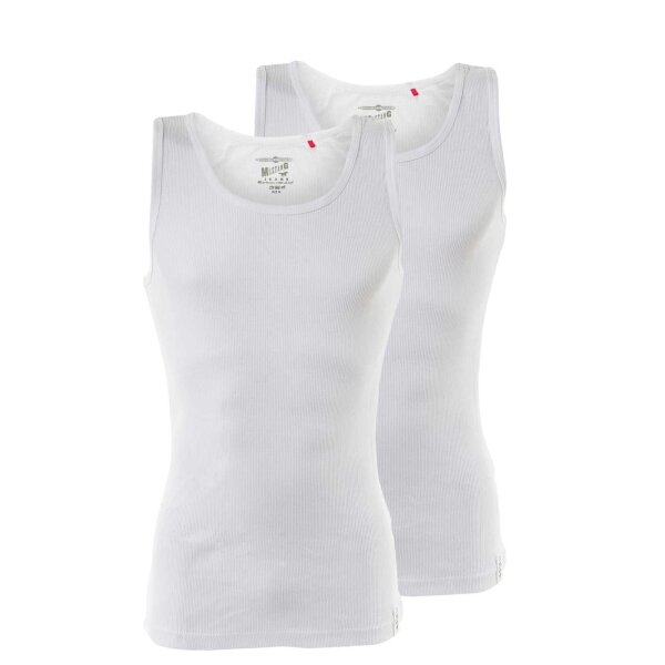 MUSTANG mens undershirt, 2-pack - tank top, double rib, true denim