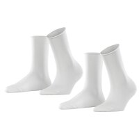 ESPRIT ladies socks, 2-pack - rolled hem, finest cotton blend, solid colour White 39-42 (UK 5.5-8)
