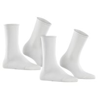 ESPRIT ladies socks, 2-pack - rolled hem, finest cotton blend, solid colour White 39-42 (UK 5.5-8)