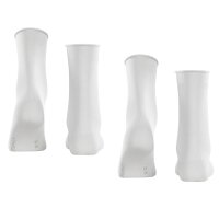 ESPRIT ladies socks, 2-pack - rolled hem, finest cotton blend, solid colour White 39-42 (UK 5.5-8)