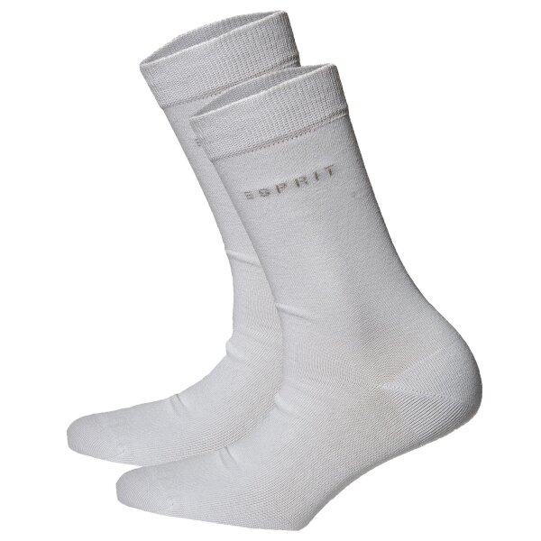ESPRIT Women Socks 2 Pairs - short Socks, plain Weiß 39-42 (Size: 5.5-8 UK)