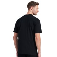 SCHIESSER Mens American T-Shirt 2-pack - 1/2 sleeve, undershirt, round neck Black S (Small)