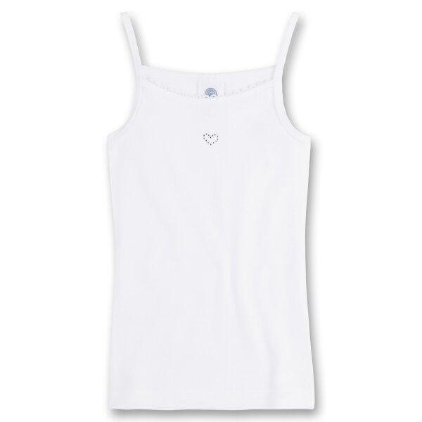 Sanetta girls undershirt - Basic Shirt with heart motif, Organic Cotton (organic) White 116