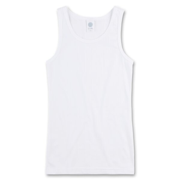 Sanetta girls undershirt - basic shirt, wide straps, single jersey cotton White 128