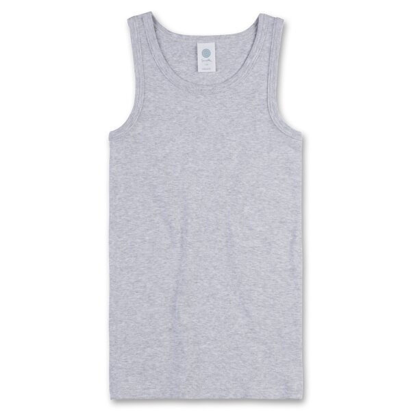 Sanetta Boys Undershirt - Shirt without Sleeves, Tank Top, Basic, Organic Cotton, light grey 104 (3 Years)