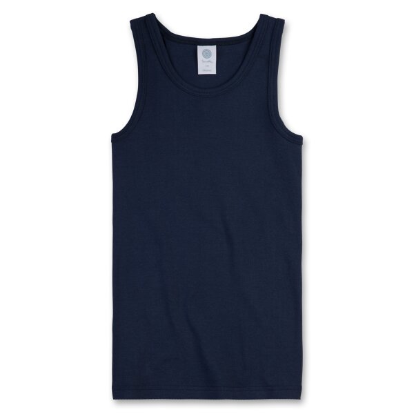 Sanetta Jungen Unterhemd - Shirt ohne Arme, Tank Top, Basic, Organic Cotton, dunkelblau 104 (3 Years)