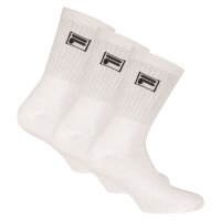 FILA 3 Paar Socken Unisex - Frottee Tennissocken, Crew Socks, Logobund, 35-46 Weiß 43-46 (9-11 UK)
