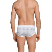 SCHIESSER Herren Slip 2 PACK - Sportslip, Essentials Feinripp, Karo-Print, S-XXL Weiss M (Medium)
