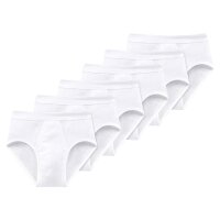 SCHIESSER Herren Slips 6er Pack -  Feinripp, Sportslip, Cotton Essentials, weiß M (Medium)