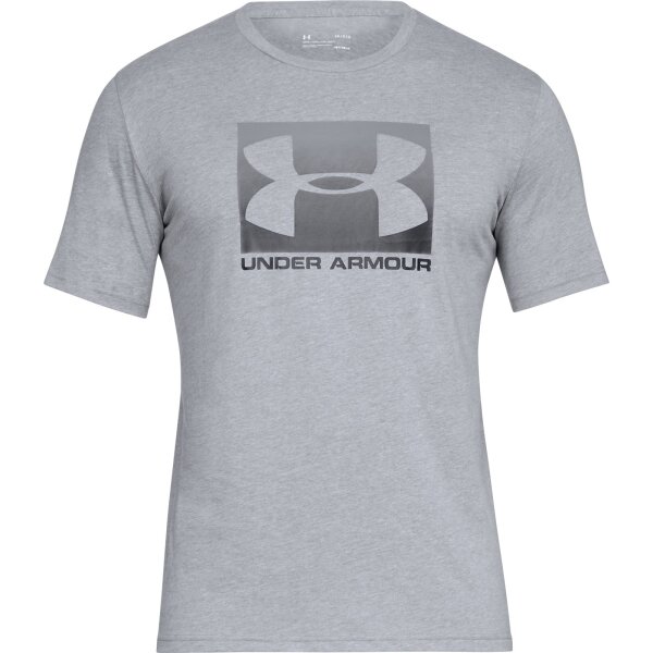 UNDER ARMOUR Herren T-Shirt - Boxed Sportstyle, Rundhals, Stretch, UA Logo-Print Grau M (Medium)