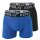REPLAY Herren Boxer Shorts, 2er Pack - Trunks, Cotton Stretch Blau/Schwarz XXL