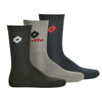 LOTTO 3 Pair Tennis Socks Unisex, Terrycloth Sports Socks, Unicoloured