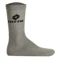 LOTTO 3 Paar Tennis Socken Unisex, Frottee-Sportsocken, Einfarbig Grau 35-38 (3-5 UK)