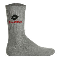 LOTTO 3 Pair Tennis Socks Unisex, Terrycloth Sports Socks, Unicoloured Black/Grey/Blue 3-5 UK