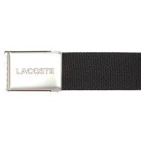 LACOSTE Mens Belt made of Fabric - practical Case, engraved sliding Buckle Closure  black 90 cm