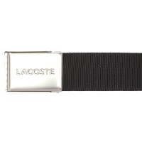 LACOSTE Mens Belt made of Fabric - practical Case, engraved sliding Buckle Closure  black 100 cm