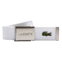 LACOSTE Mens Belt made of Fabric - practical Case, engraved sliding Buckle Closure  white 90 cm