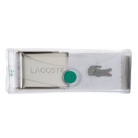 LACOSTE Mens Belt made of Fabric - practical Case, engraved sliding Buckle Closure  white 90 cm