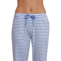 SCHIESSER ladies jersey trousers extra long - stripes, mix+relax, blue/cream