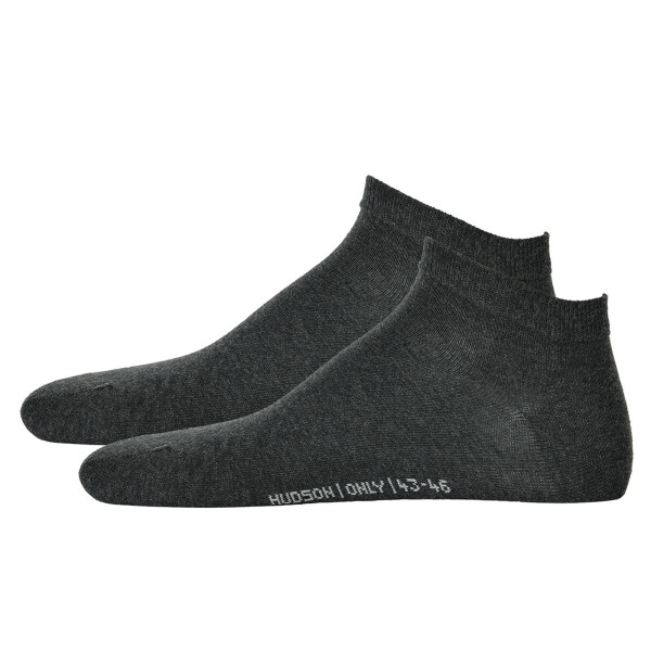 Hudson 2 Paar Herren Sneaker Socken - Only 2Pack, Füssling, Invisible, Einfarbig Grau Melange 39-42 (5,5-8 UK)