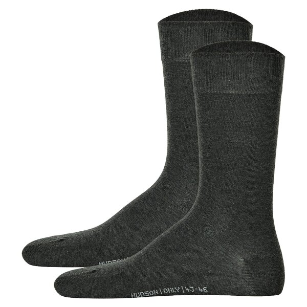 Hudson 2 Paar Herren Socken - Only 2-Pack, Strumpf, Komfortbund, Einfarbig Grau Melange 43-46 (9-11 UK)