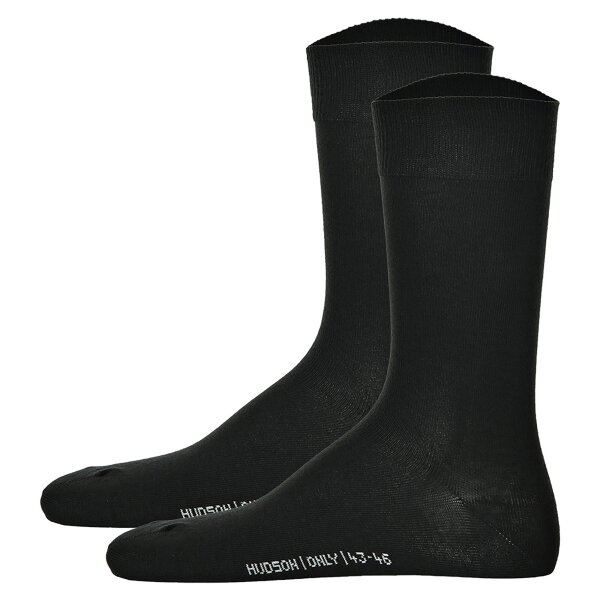 Hudson 2 pairs of mens socks - Only 2-pack, short socks, comfort waistband, Unicoloured Black 9-11 UK