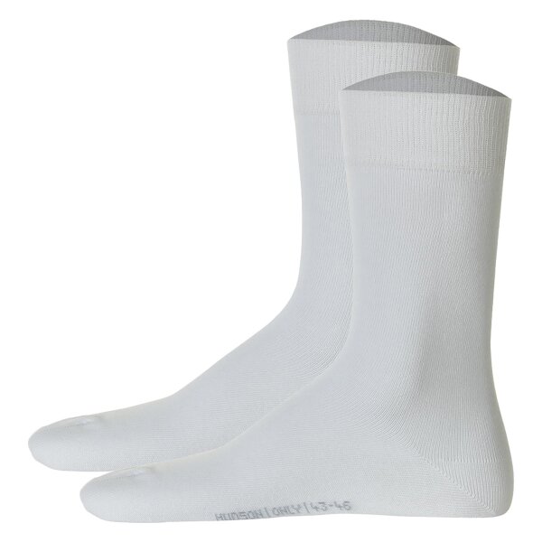 Hudson 2 pairs of mens socks - Only 2-pack, short socks, comfort waistband, Unicoloured White 9-11 UK