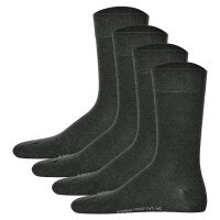 Hudson 4 pairs of mens socks - Only, short socks, Comfort waistband, Unicoloured (2x 2-pack) Grey Melange 9-11 UK