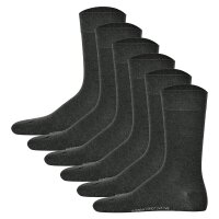Hudson 6 Paar Herren Socken - Only, Strumpf, Komfortbund, Einfarbig (3x 2-Pack) Grau Melange 43-46 (9-11 UK)