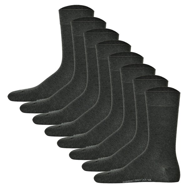 Hudson 8 pairs of mens socks - Only, short socks, Comfort waistband, Unicoloured (4x 2-pack) Grey Melange 9-11 UK