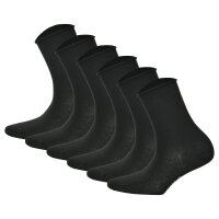 Hudson 6 Paar Damen Socken - Only, Strumpf, Rollrand, Einfarbig (3x 2-Pack) Schwarz 35-38 (2,5-4,5 UK)
