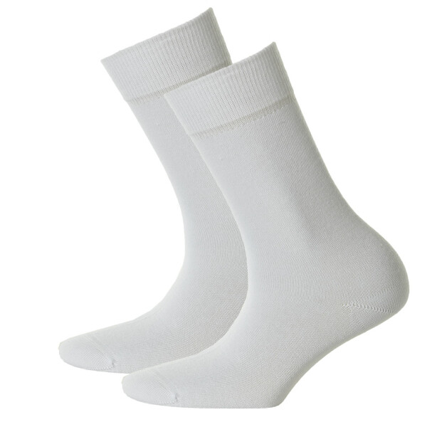 Hudson 2 Paar Damen Socken - Only 2-Pack, Strumpf, Komfortbund, Einfarbig Weiss 39-42 (5,5-7,5 UK)