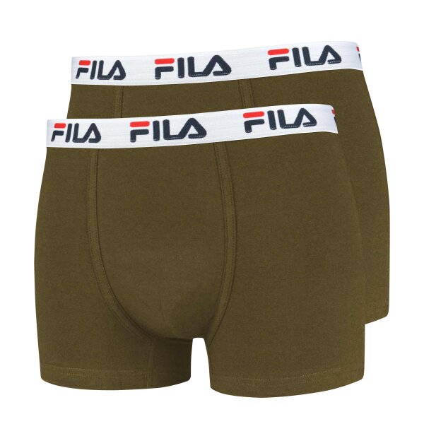 FILA Herren Boxer Shorts, 2er Pack - Baumwolle, einfarbig