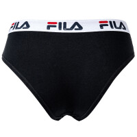 FILA Damen Slip - Regular Waist, Brief mit breitem Logo-Bund, Baumwolle, einfarbig schwarz XS (X-Small)