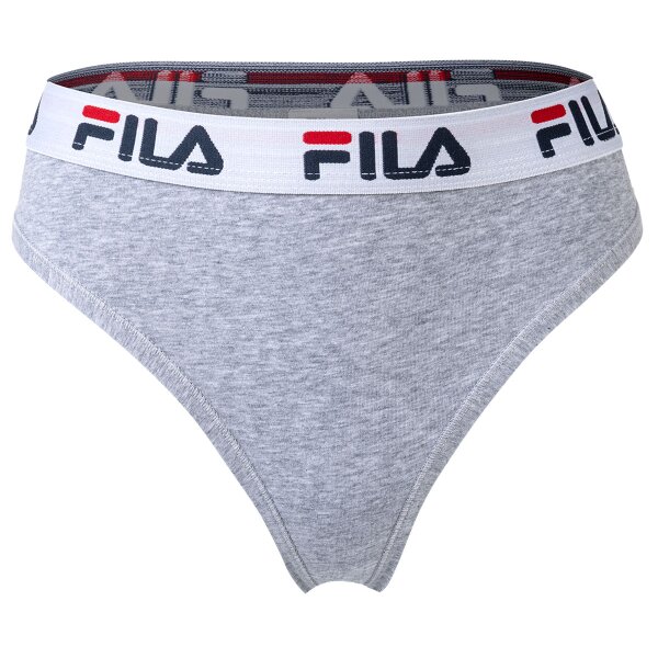 FILA Ladies String - Regular Waist, wide Logo Waistband, Cotton, unicoloured grey XS (X-Small)