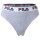 FILA Damen String - Regular Waist, breiter Logo-Bund, Baumwolle, einfarbig grau XL (X-Large)